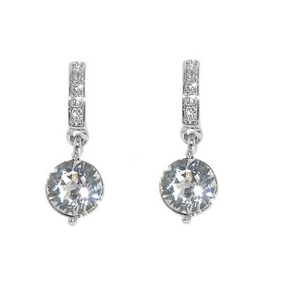 Silver swarovski crystal drop earrings